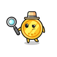 medal detective character is analyzing a case