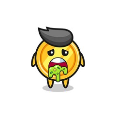 the cute medal character with puke