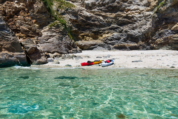 Kayaking to secret beaches along the south coast of Cornwall