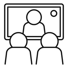 Conference online meeting icon, outline style