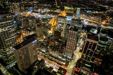 Sydney Night View from the sky like a drone image