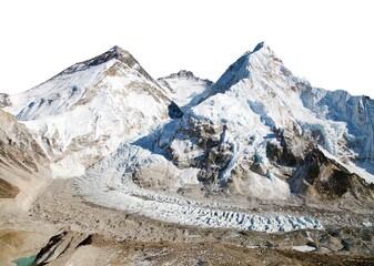 mount Everest, Lhotse and Nuptse from Pumo Ri base camp - obrazy, fototapety, plakaty