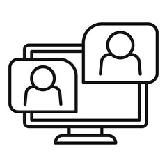 Study online meeting icon, outline style