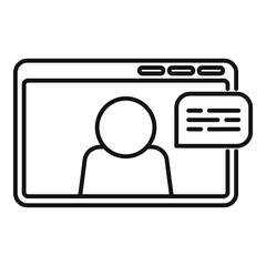Chat online meeting icon, outline style