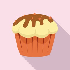 Cupcake icon, flat style