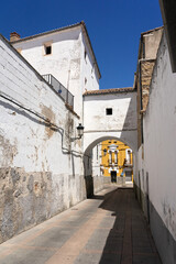 Fototapeta na wymiar Typical houses in the old twon of Caceres, World Heritage Site by UNESCO, Extremadura, Spain