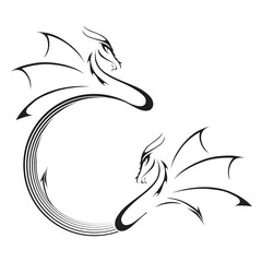 stylized dragons illustration 