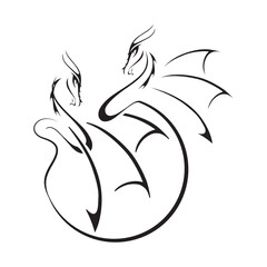 stylized dragons illustration 