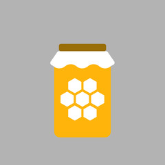 Vector image. Icon of a honey pot.