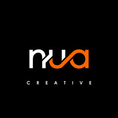 NUA Letter Initial Logo Design Template Vector Illustration