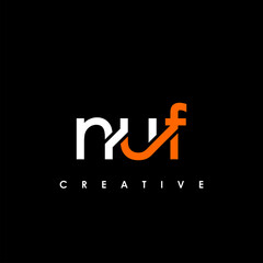 NUF Letter Initial Logo Design Template Vector Illustration