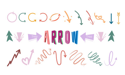 hand draw arrow design vector