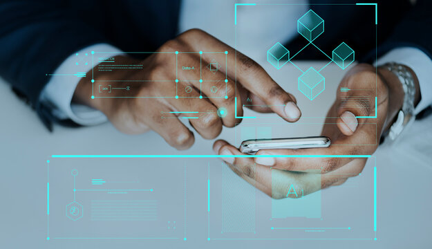 Man typing on a smartphone