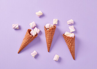 Ice cream cones with mars mellows