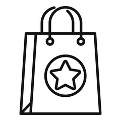 Sale bonus bag icon, outline style