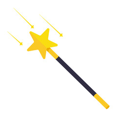 Decorative magic wand with star shape magic accessory
