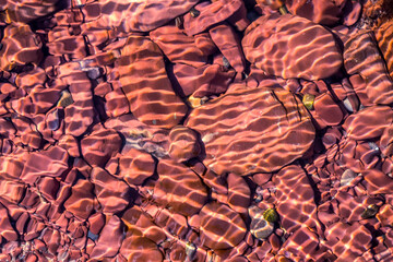 Red Sandstone Pebbles in Rock Pool 3