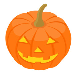 Orange pumpkin with smile for your design for the holiday Halloween.