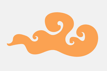 Oriental cloud orange cute illustration