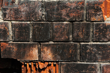 burnt red brick background