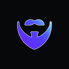 Beard blue gradient vector icon