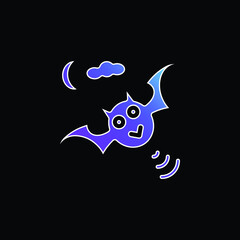 Bat blue gradient vector icon