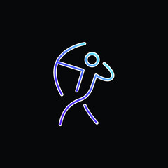 Archer Stick Man With An Arch blue gradient vector icon