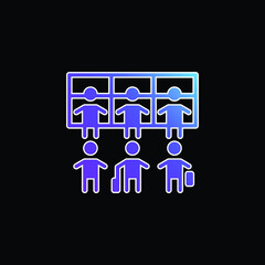 Airport Queue blue gradient vector icon