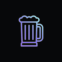 Beer blue gradient vector icon