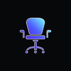 Armchair With Wheels Of Studio Furniture blue gradient vector icon