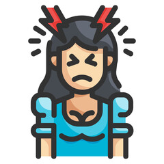 headache fill outline icon