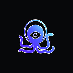 Alien Creature blue gradient vector icon