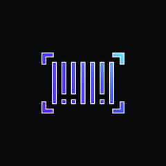 Barcode blue gradient vector icon