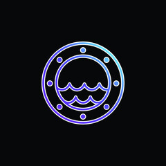 Boat Window blue gradient vector icon