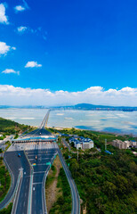 Fototapeta premium Bay scenery of Xiazhang bridge in Fujian Province, China