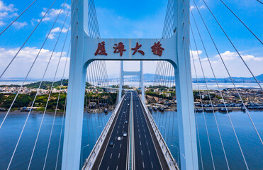 Obraz premium Bay scenery of Xiazhang bridge in Fujian Province, China