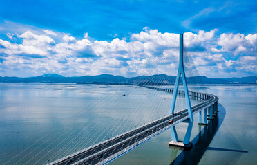 Fototapeta premium Bay scenery of Xiazhang bridge in Fujian Province, China