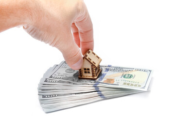 Money dollars in the hands on a white background