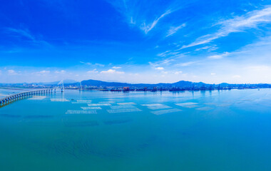 Fototapeta na wymiar Bay scenery of Xiazhang bridge in Fujian Province, China