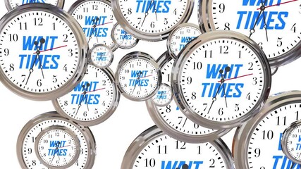 Wait Times Clocks Line Queue Waiting for Your Turn 3d Animation