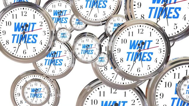 Wait Times Clocks Line Queue Waiting for Your Turn 3d Animation