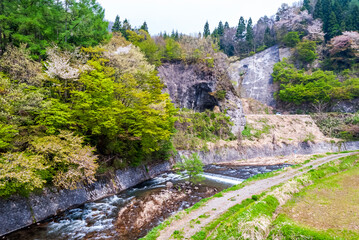 River and rocks in country in Japan