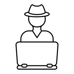 Vector Hacker Outline Icon Design