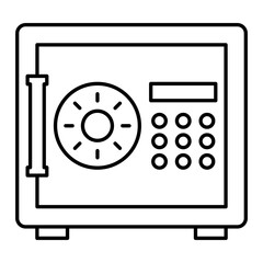 Vector Safe Box Outline Icon Design