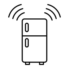 Vector Smart Refrigerator Outline Icon Design