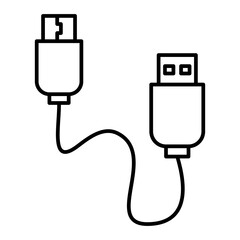 Vector Cable Outline Icon Design