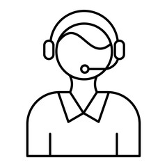 Vector Call Center Agents Outline Icon Design