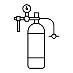 Vector Oxygen Tank Outline Icon Design