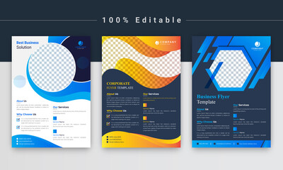 Flyer design template. Event flyer design. Modern flyer design. Simple flyer design. Corporate flyer design. Business flyer blue, business flyer yellow, business brochure, information flyer