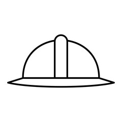 Vector Fire Helmet Outline Icon Design